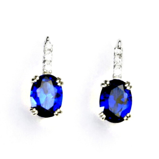 Zlaté náušnice, bílé i žluté zlato , zirkony , spinel - VE 8