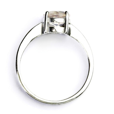 Zlatý prstýnek, bílé i žluté zlato, přírodní růženín 7 mm - T 1252