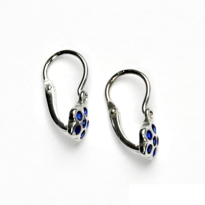 Dětské náušnice,bílé zlato, zirkony v barvě spinelu, VE 210