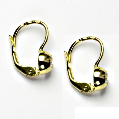 Zlaté náušnice, bílé zlato, náušnice ze zlata, čirý zirkon, VE 147