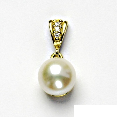Zlatý přívěsek, žluté zlato, přírodní perla bílá 10 mm, přívěšek, P 1298/2