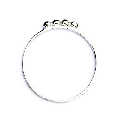 Zlatý prsten, bílé zlato, prstýnek ze zlata, kuličky, T 805