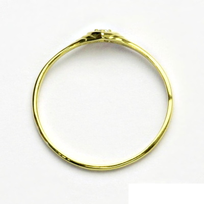 Zlatý prsten s čirým zirkonem, žluté zlato, srdíčko, T 1483