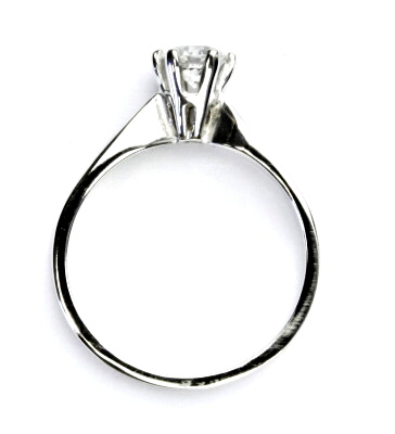 Zlatý prsten, bílé zlato, prstýnek s čirým zirkonem, T 1105