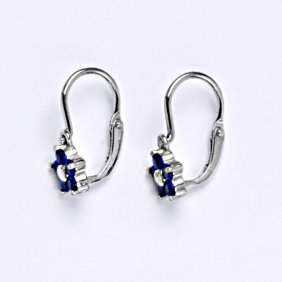 Dětské náušničky zlaté se spinelem, bílé zlato, NK 1391