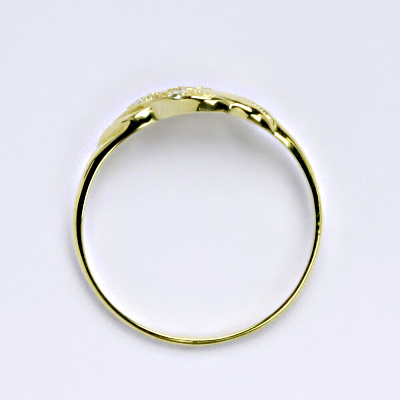 Zlatý prsten s diamanty, bílé zlato 14 ct, váha 1,3 g, T 1414 