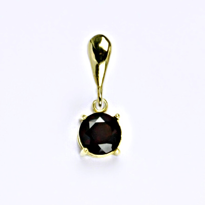 Zlatý přívěšek,přírodní granát, žluté zlato 14 ct, váha 1,29 g, P 1252
