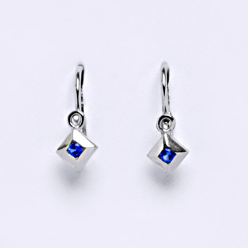 Dětské náušnice z bílého zlata 585/1000 VE 39 spinel