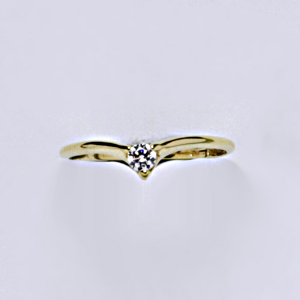 Prsten, žluté zlato, čirý zirkon, šperky zlaté, VR 208