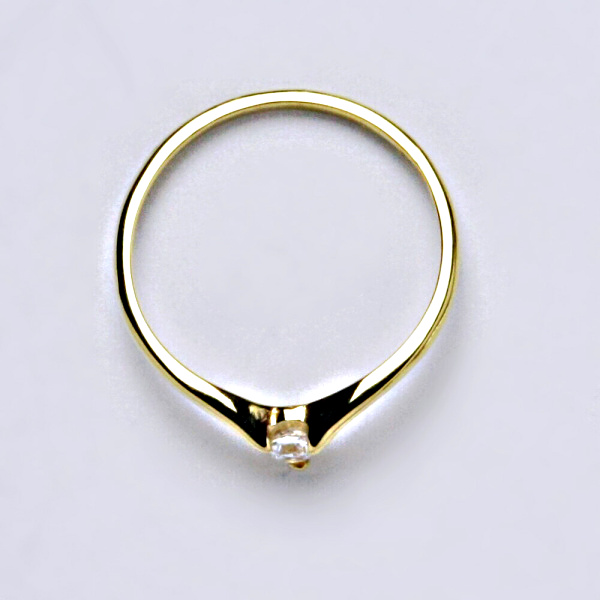 Prsten, žluté zlato, čirý zirkon, šperky zlaté, VR 208