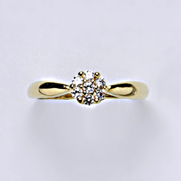 Prsten žluté zlato se zirkony, žluté zlato VR 75