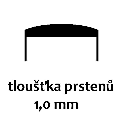 Snubní prsteny na zakázku žluté i bílé zlato, půlkulatý profil 1 mm 