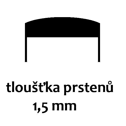 Snubní prsteny na zakázku žluté i bílé zlato, půlkulatý profil 1.5 mm 