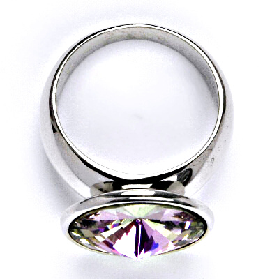 Zlatý prsten se Swarovski krystalem vitrail light , bílé i žluté zlato - T 1372