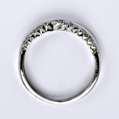 Zlatý prsten s brilianty (diamanty), bílé zlato 14 kt, T 1406